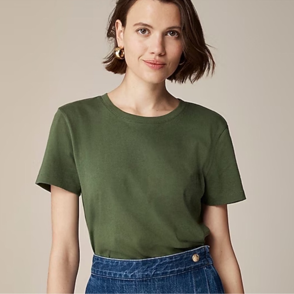 J.Crew Vintage GreenJersey Tee Crewneck Style BY359 Size Xsmall